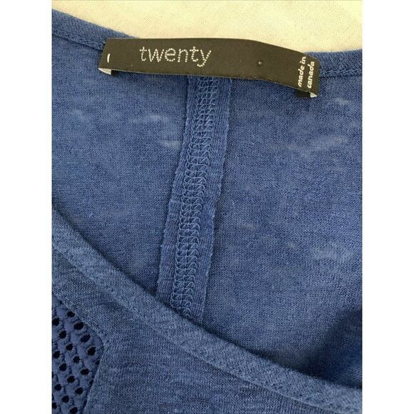 Twenty Montreal Womens Solid Navy Blue Linen Tank Top  Large - Picture 6 of 8